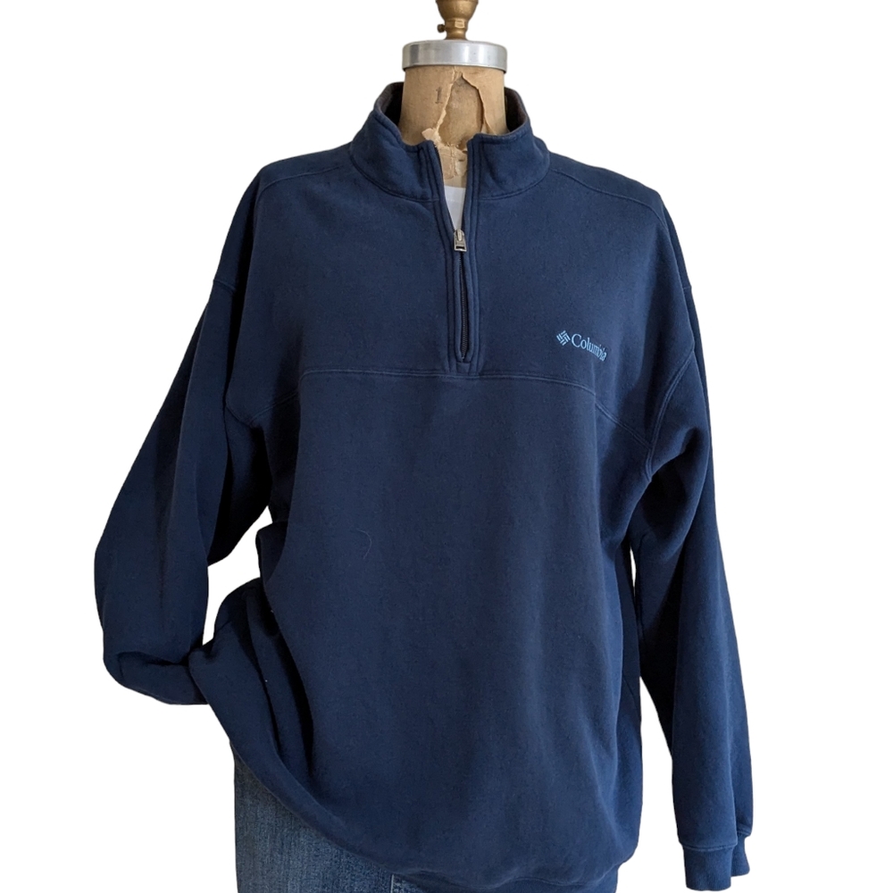 Columbia Quarter Zip Fleece Pullover Navy Size XXL